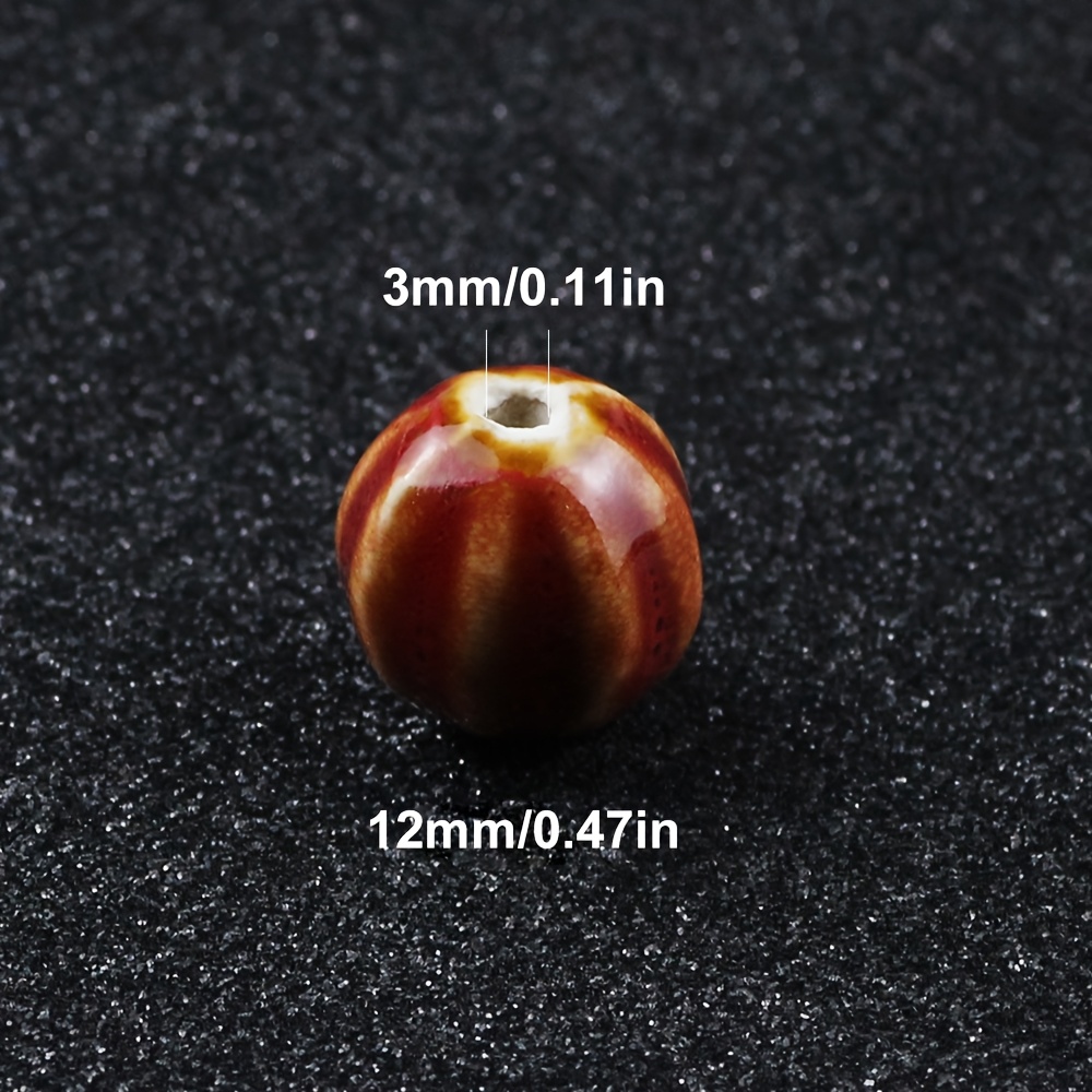 10pcs Ceramic Pumpkin Colour Porcelain Beads